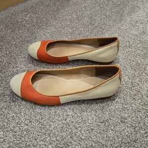 Rag & Bone Hanalei cream and orange ballet flats